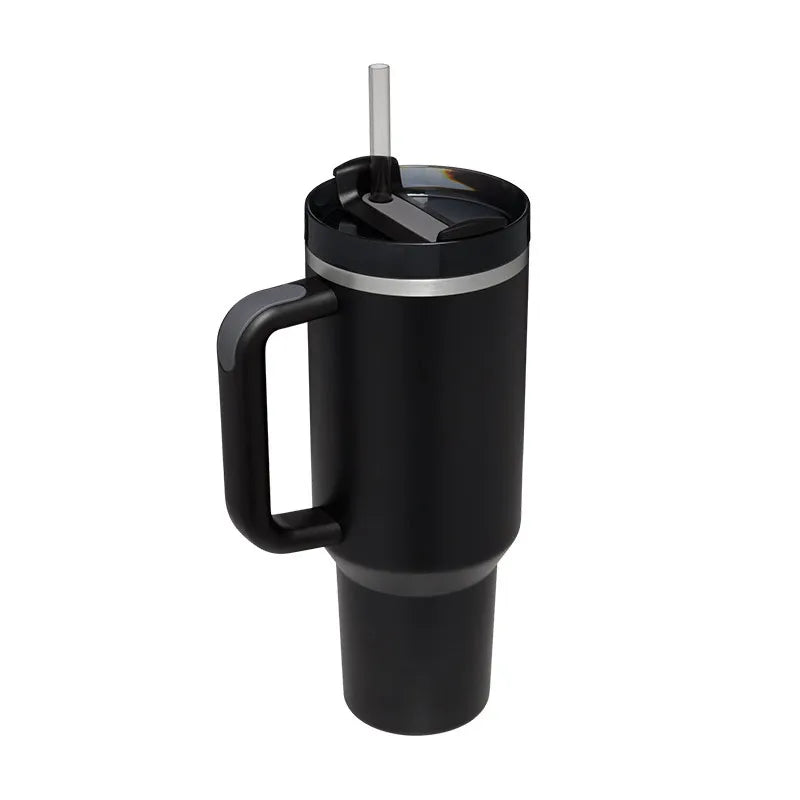 Large Capacity Insulation Tumbler With Straw, Portable Car Cup With Handle,  Suitable For Car, Home, Office, Travel, Birthday Gifts - Temu