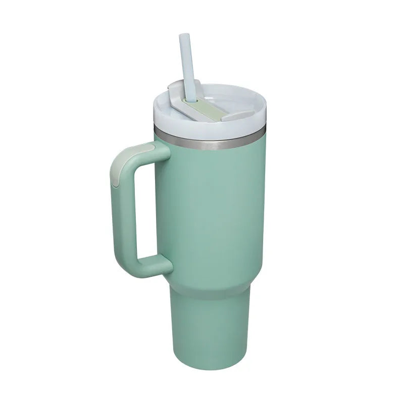 Dropship 30OZ Straw Coffee Insulation Cup With Handle Portable Car